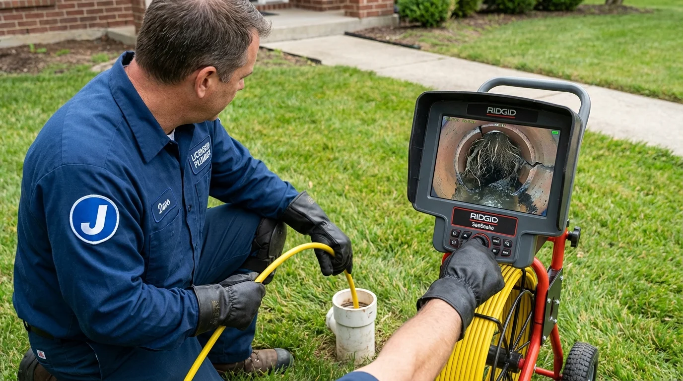Sewer camera inspection being performed by Johns Plumbing LLC in Sugar Land